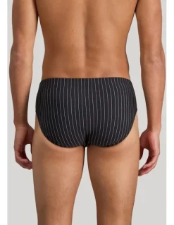 Bendon Man Cotton Stretch Mens Brief in Black Pinstripe