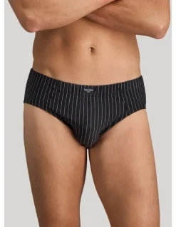 Bendon Man Cotton Stretch Mens Brief in Black Pinstripe