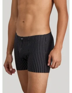 Bendon Man Cotton Stretch Mens Trunk in Black Pinstripe