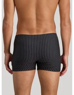 Bendon Man Cotton Stretch Mens Trunk in Black Pinstripe
