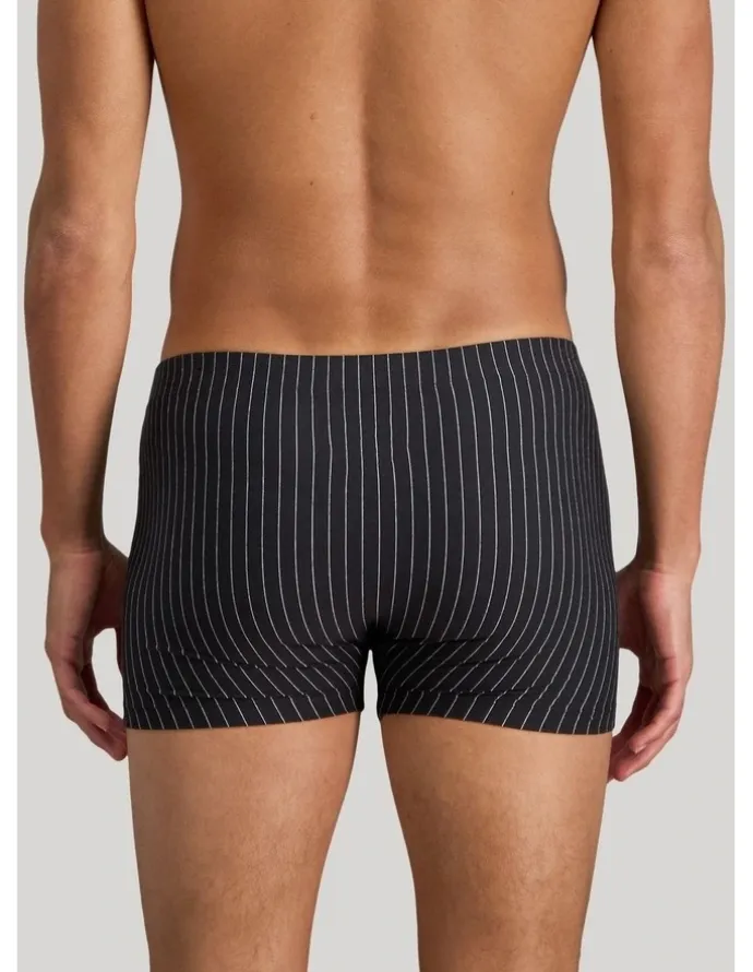 Bendon Man Cotton Stretch Mens Trunk in Black Pinstripe