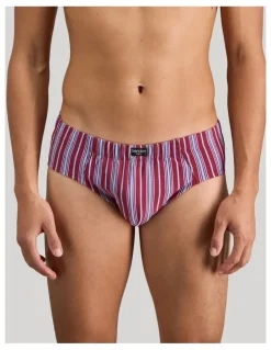 Bendon Man Cotton Stretch Mens Brief in Tibetan Red Stripe