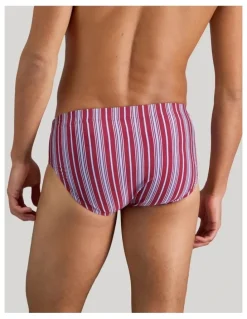 Bendon Man Cotton Stretch Mens Brief in Tibetan Red Stripe