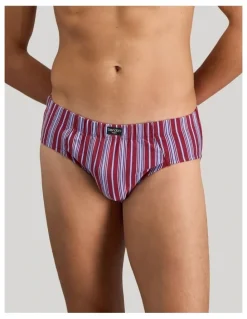 Bendon Man Cotton Stretch Mens Brief in Tibetan Red Stripe