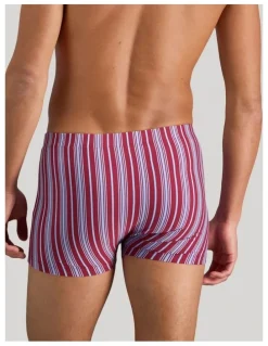 Bendon Man Cotton Stretch Mens Trunk in Tibetan Red Stripe