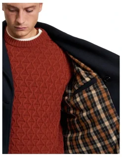 Ben Sherman Peacoat Coat in Dark Navy