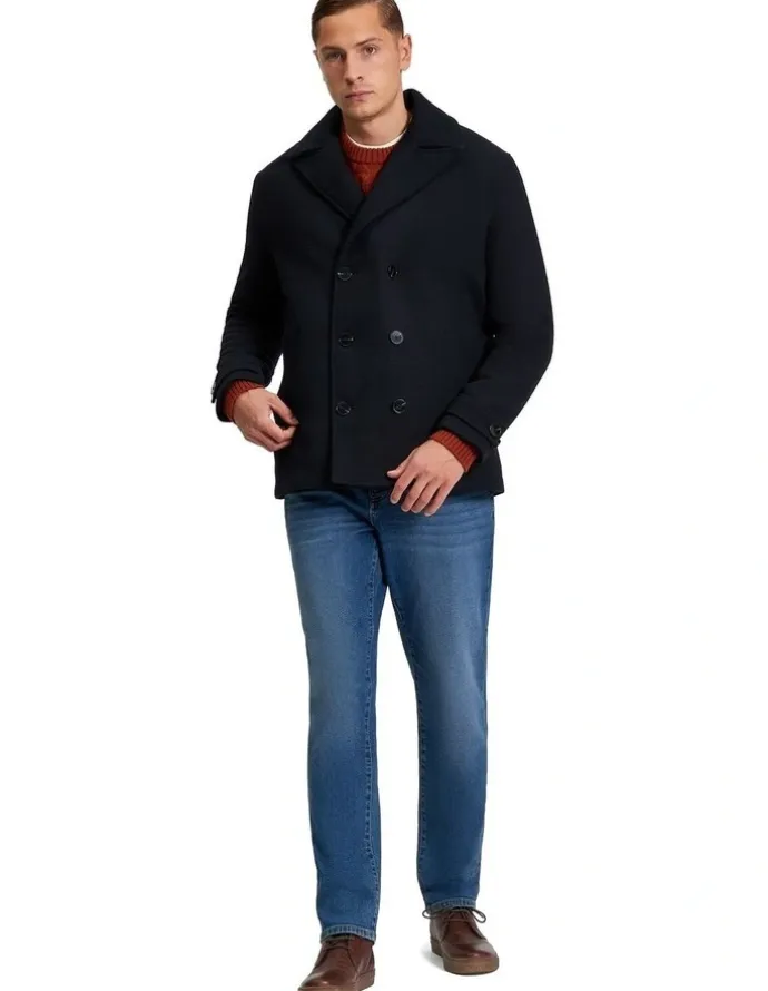 Ben Sherman Peacoat Coat in Dark Navy