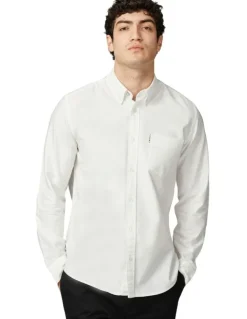 Ben Sherman Signature Oxford Long Sleeve Shirt in White