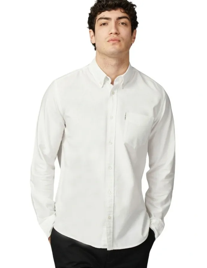 Ben Sherman Signature Oxford Long Sleeve Shirt in White