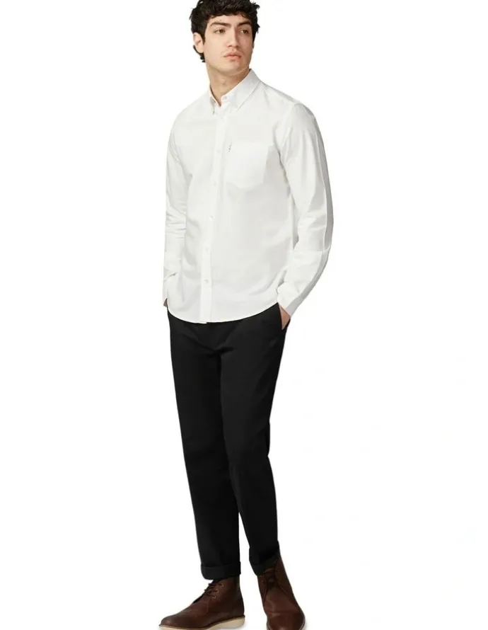Ben Sherman Signature Oxford Long Sleeve Shirt in White