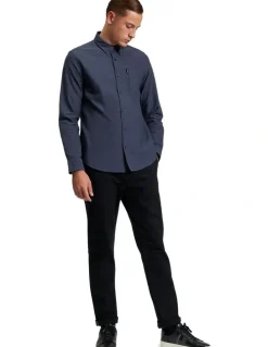 Ben Sherman Signature Oxford Long Sleeve Shirt in Slate