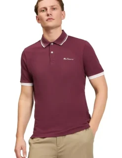 Ben Sherman Signature Pique Polo in Aubergine