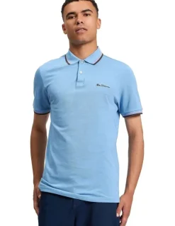 Ben Sherman Signature Pique Polo in Pale Blue