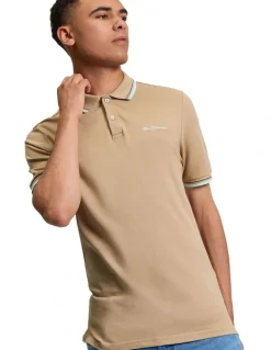 Ben Sherman Signature Pique Polo in Sand