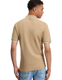 Ben Sherman Signature Pique Polo in Sand