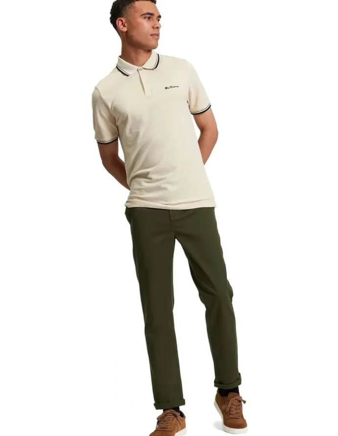 Ben Sherman Signature Pique Polo Shirt in Fog