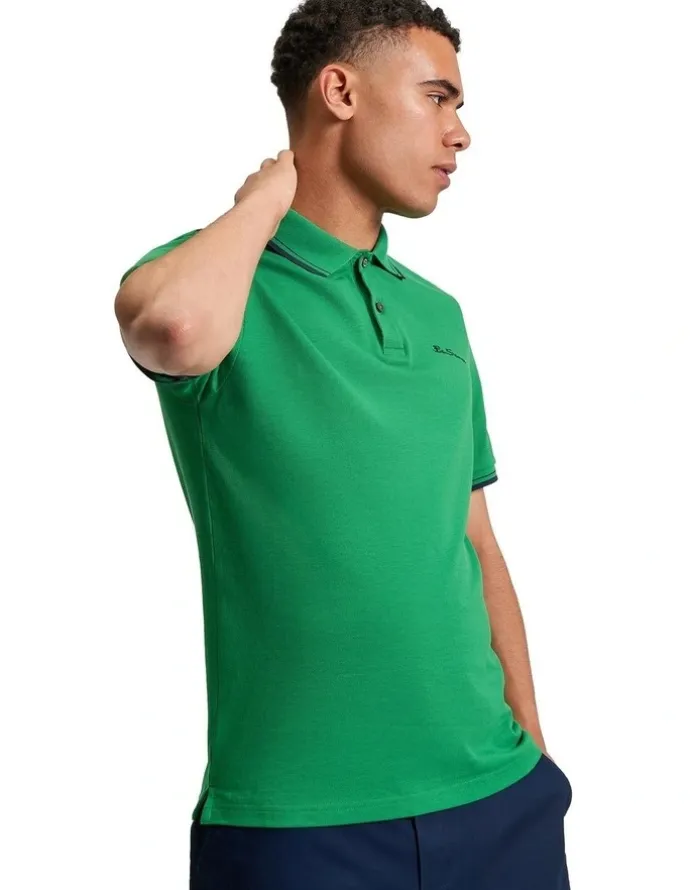 Ben Sherman Signature Pique Polo Shirt in Hunter Green