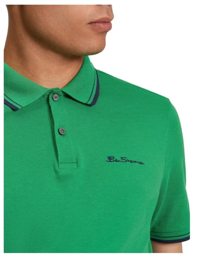 Ben Sherman Signature Pique Polo Shirt in Hunter Green