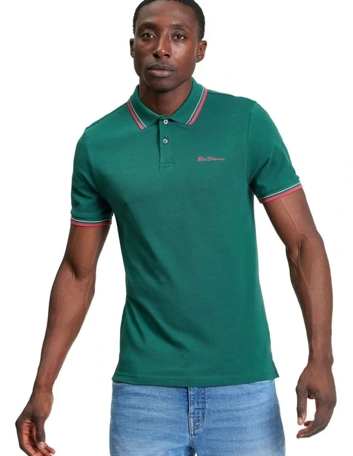 Ben Sherman Signature Pique Polo in Dark Green