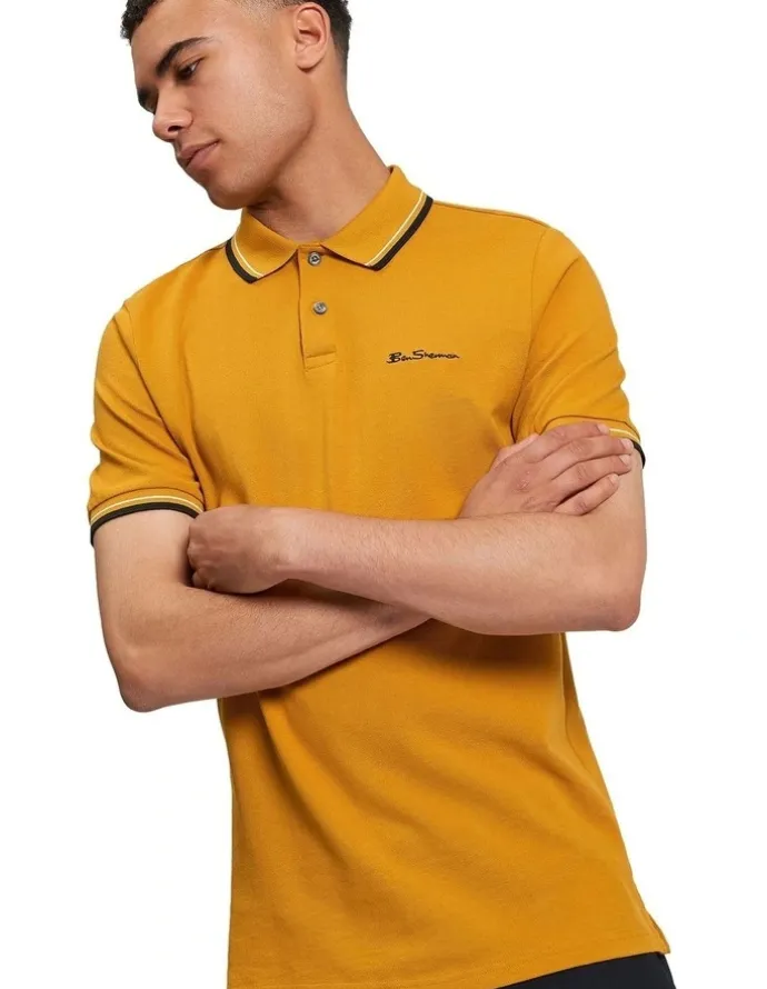 Ben Sherman Signature Pique Polo in Mustard