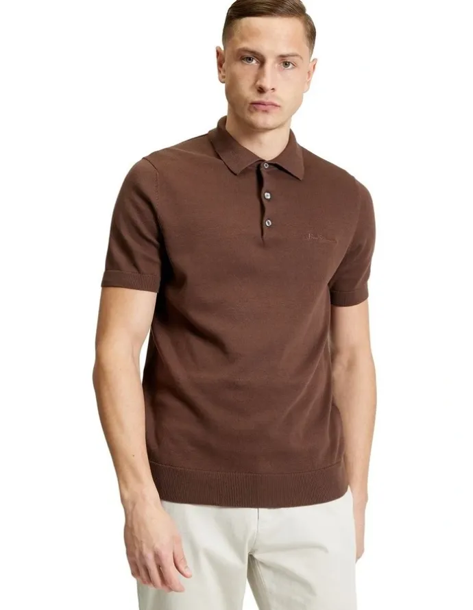 Ben Sherman Signature Short Sleeve Polo in Chestnut