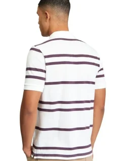 Ben Sherman Sports Stripe Polo in Snow White