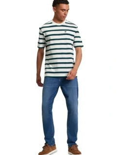 Ben Sherman Textured Stripe Tee in Snow White