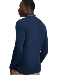 Ben Sherman Tipped Merino Polo in Dark Navy