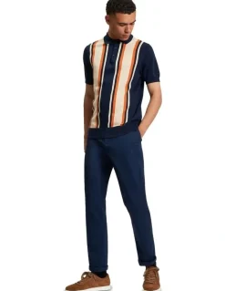Ben Sherman Vertical Stripe Polo in Dark Navy
