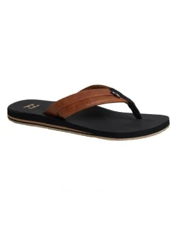 Billabong All Day Impact Thongs in Black/Tan