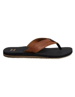 Billabong All Day Impact Thongs in Black/Tan