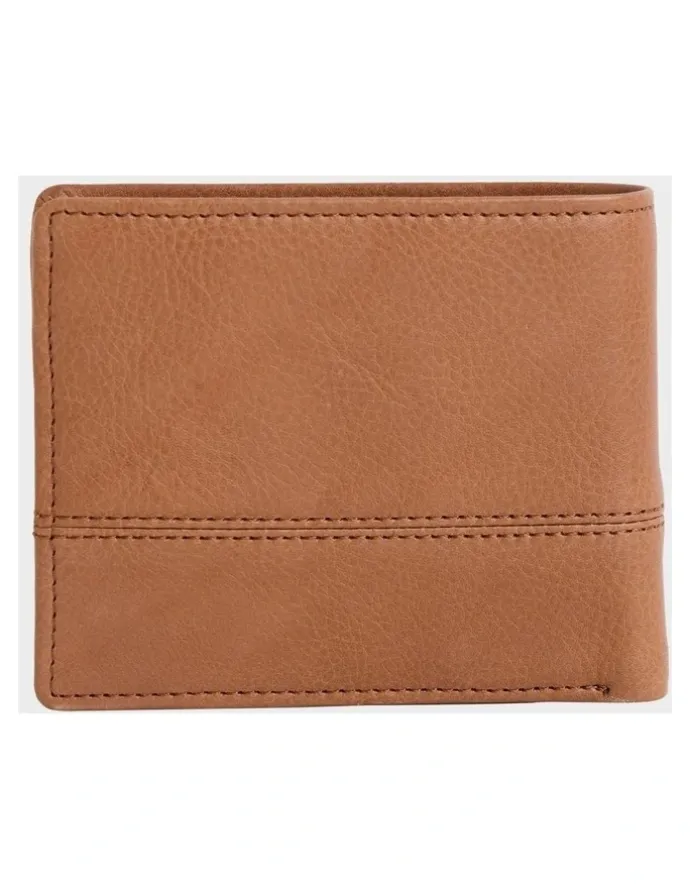 Billabong Dimension 2 In 1 Leather Wallet in Tan