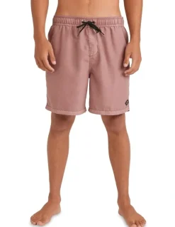 Billabong All Day Overdye Layback Boardshorts In Dusty Rose