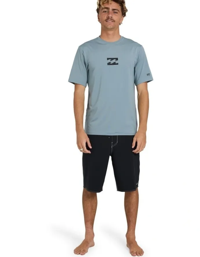 Billabong All Day Wave Surf Shirt in Blue Fog