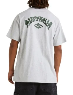 Billabong Aus Arch T-Shirt Light Grey Heather