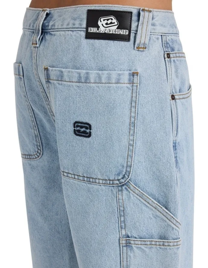 Billabong Bad Dog Workwear Denim Shorts Washed in indigo