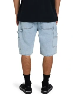 Billabong Bad Dog Workwear Denim Shorts Washed in indigo