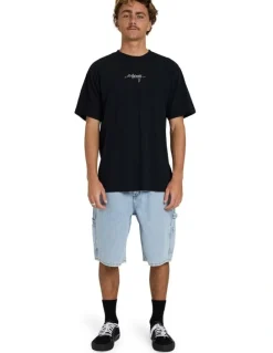 Billabong Bad Dog Workwear Denim Shorts Washed in indigo