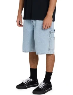 Billabong Bad Dog Workwear Denim Shorts Washed in indigo
