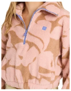 Billabong Barra Half Zip Pullover In Rose Brown