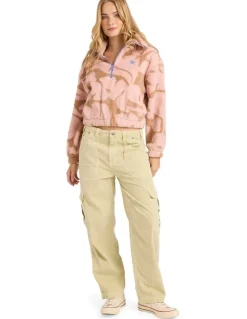 Billabong Barra Half Zip Pullover In Rose Brown