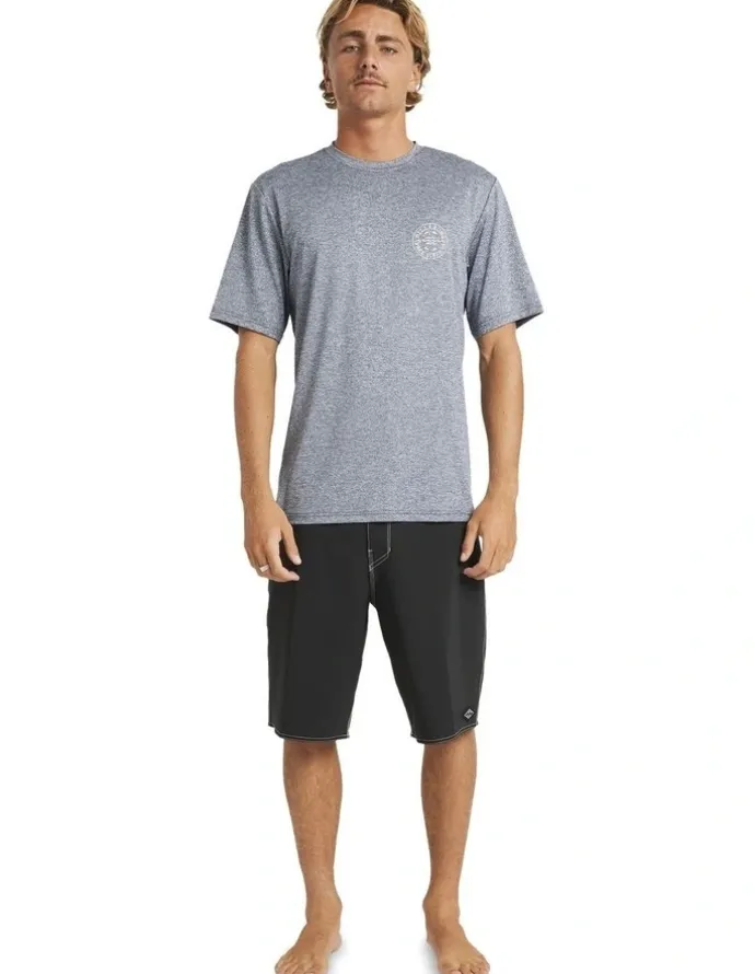 Billabong Big Wave Daz Rash Vest in Navy Heather