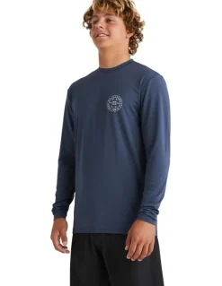 Billabong Big Wave Daz Rash Vest in Dusty Navy