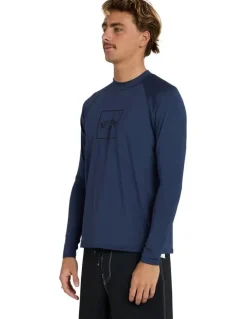 Billabong Boxed Arch Long Sleeve Rash Vest In Dusty in Navy