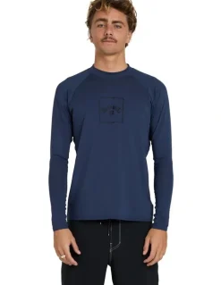 Billabong Boxed Arch Long Sleeve Rash Vest In Dusty in Navy