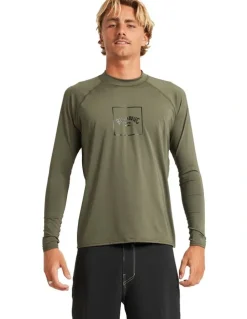 Billabong Boxed Arch Long Sleeve Rash Vest in Green