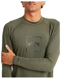 Billabong Boxed Arch Long Sleeve Rash Vest in Green