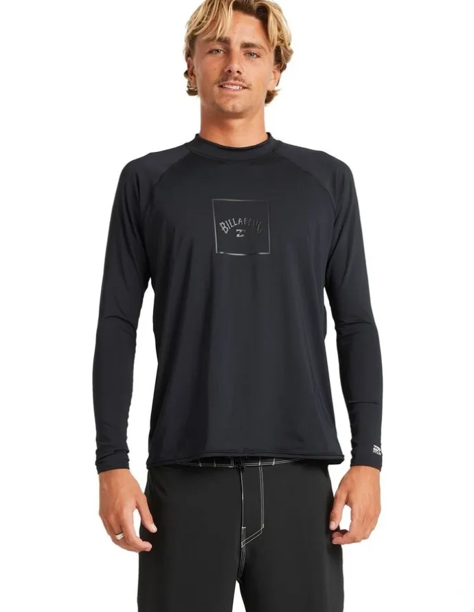 Billabong Boxed Arch Long Sleeve Rash Vest In Stealth