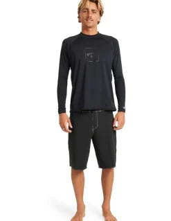 Billabong Boxed Arch Long Sleeve Rash Vest In Stealth