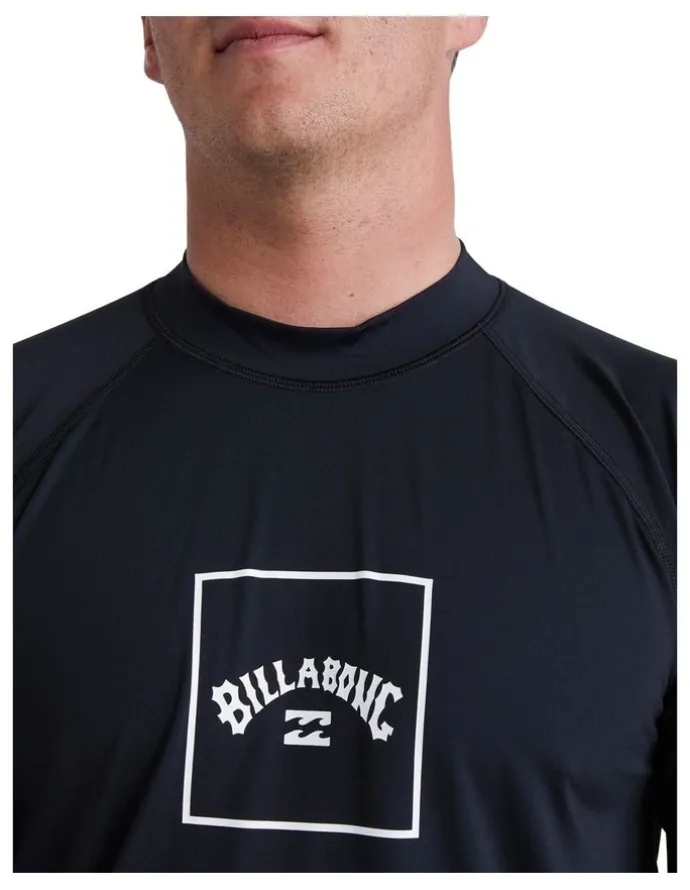 Billabong Boxed Arch Rash Vest in Black